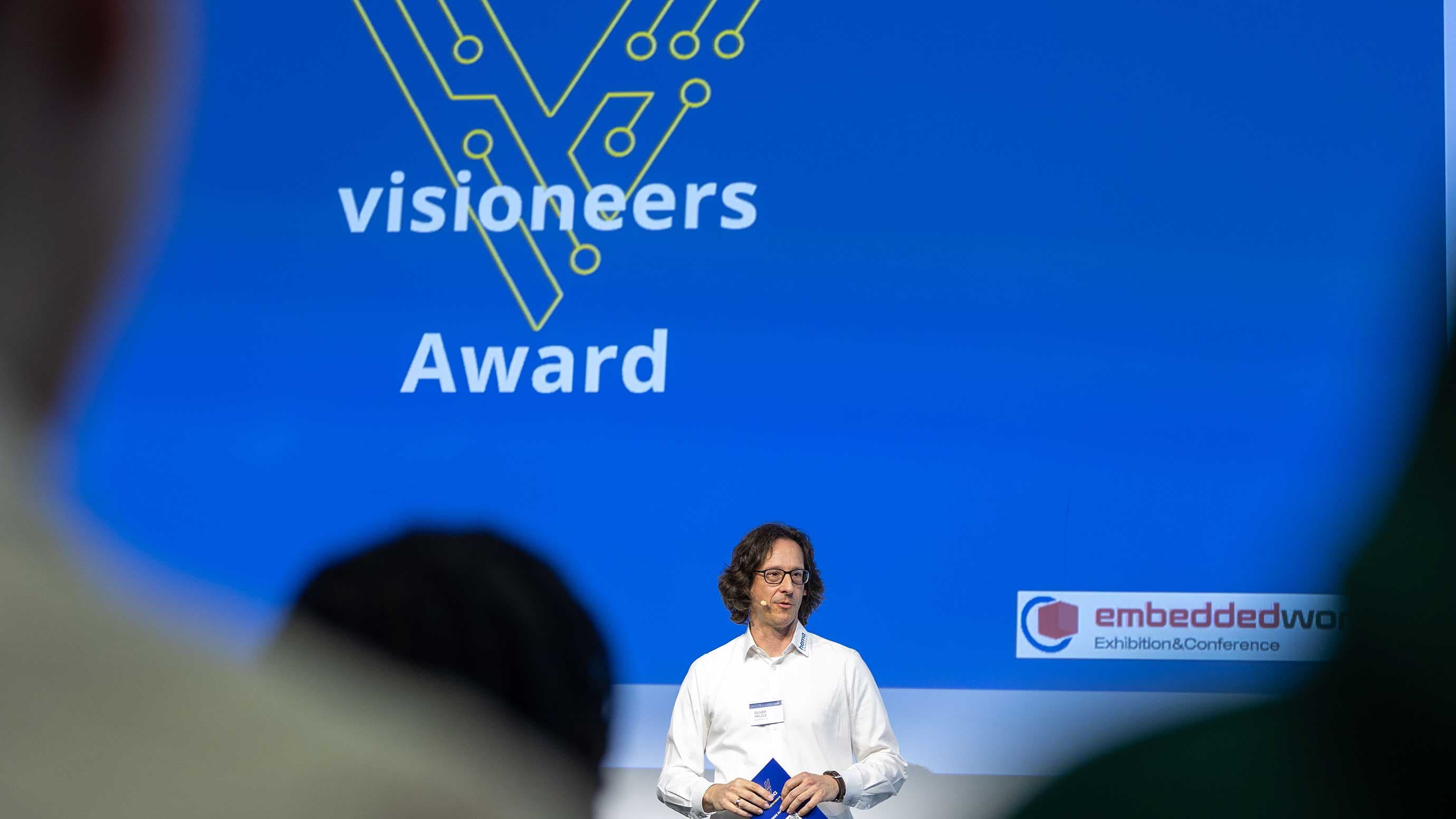 Speakers on stage at the visioneers Awards